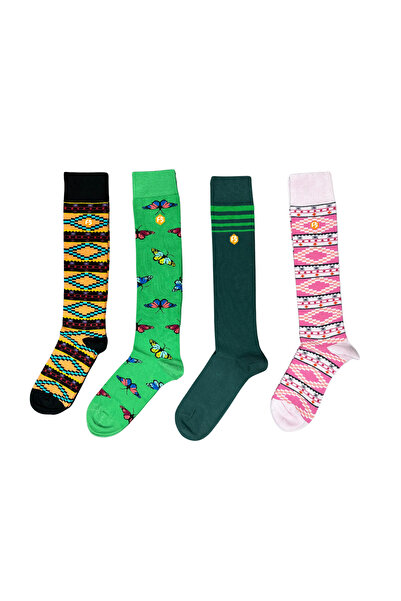 Bijutek جوارب نسائية قطنية ملونة منقوشة بطول الركبة
