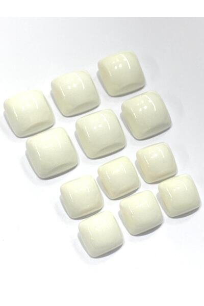 karantuhafiye Italian Coat Button Set / Square Model / Off-White