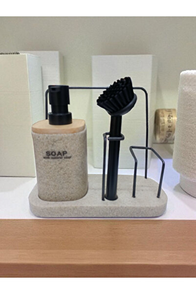 GLRHOME Polyresin sıvı sabulnluklu fırçalı ve süngerlikli stand