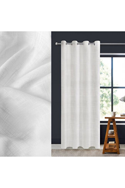 OEM Decorative curtain made of fabric with rings, medium shading level, size 140 x 260 cm, White