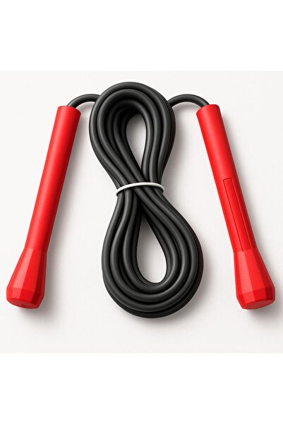 Leyaton Atlama Ipi Silikon Ayarlanabilir Boy Zıplama Ipi Siyah-Kırmızı