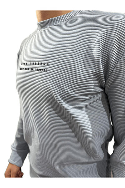 MASTIFF Şeritli Modelli 2iplik Sweat Mavi