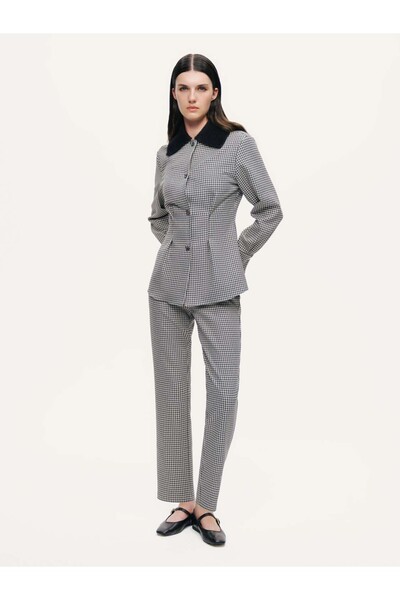 Nocturne Metal Aksesuarlı Ekoseli Gömlek