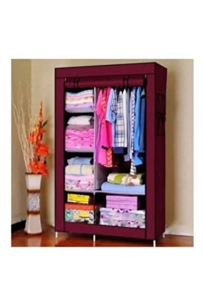 lotfi Textile wardrobe for organizing clothes with metal support 105 x 45 x 175 cm