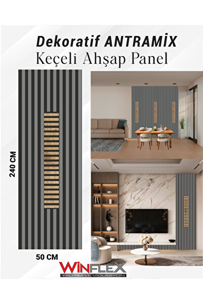 WİNFLEX EKO-MİX KEÇELİ AKUSTİK AHŞAP PANELİ – (50X240CM).