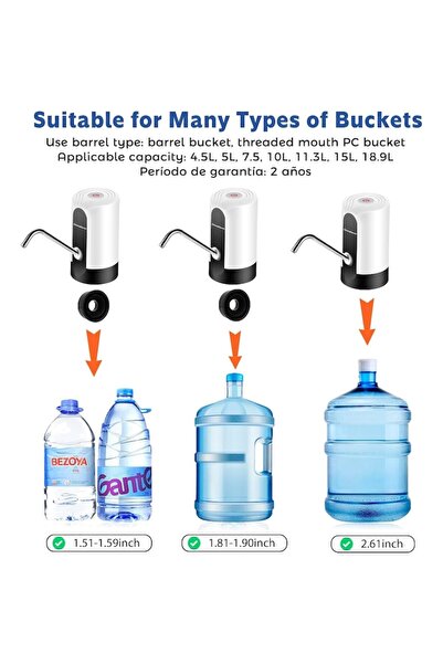 dalimag Electric Water Dispenser, EASYSPEED, Portable Pump for Bottles, Touch Control, USB Rechargeable, Sil