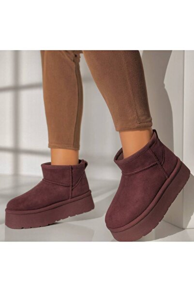 MAXORA SHOP Botine îmblănite damă tip UG cu platformă de 4.5 cm