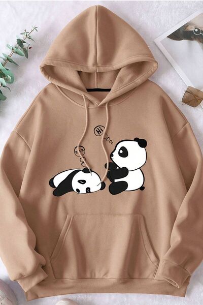 trendypassion Hanorac oversize unisex cu imprimeu panda