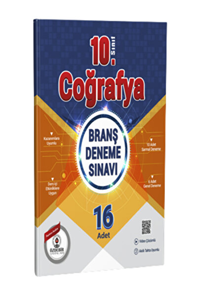 ÖZDEBİR YAYINEVİ 10.Sınıf Coğrafya Branş Deneme Sınavı Güncel Yeni Baskı