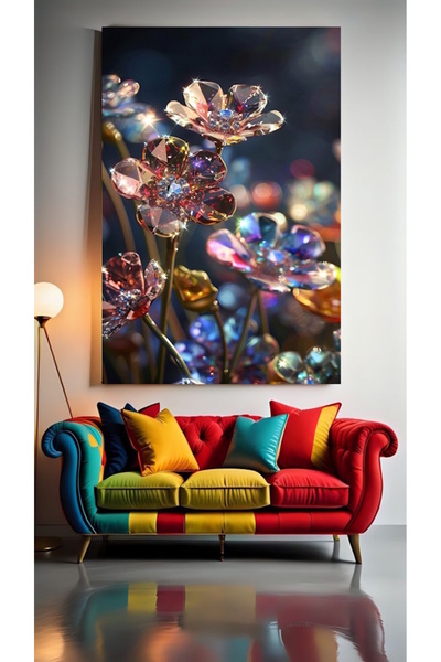 özkacar TRANSPARENT FLOWERS V2 Home Wall Salon Salon de înfrumusețare Birou M...
