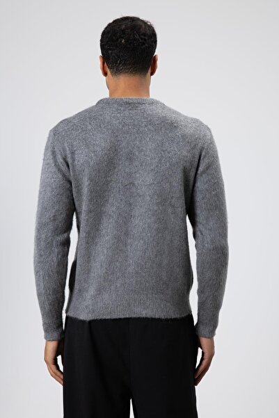 VAMOSCLO oversized Πουλόβερ με μαλακή υφή με λαιμόκοψη γκρι