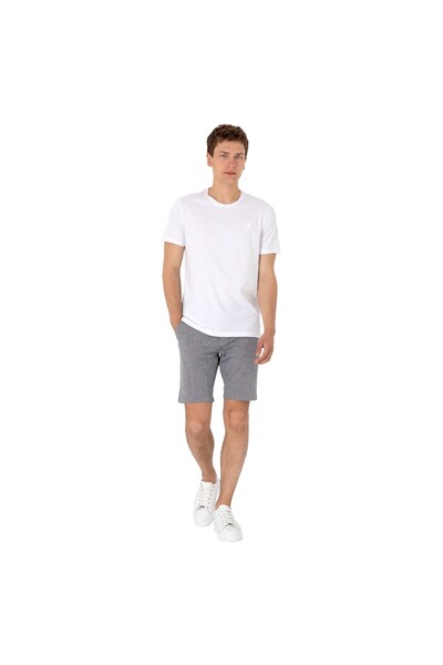 U.S. Polo Assn. Erkek Regular Fit Bisiklet Yaka Beyaz Basic Tişört