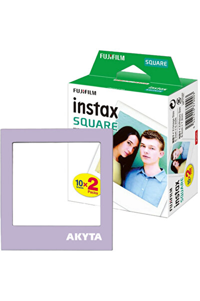 Fujifilm Film Instax Square 2x10 cu ramă magnetică pătrată violet