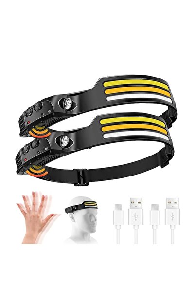 OEM LED Headlamp 3x XPE+COB, Rechargeable 1200mAh, 800 lm, Motion Sensor, 10 Modes, Black