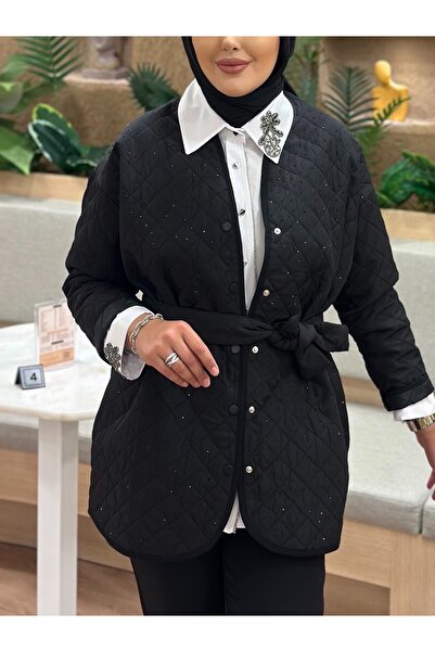 Merwish Taşlı Hafif Kap Siyah