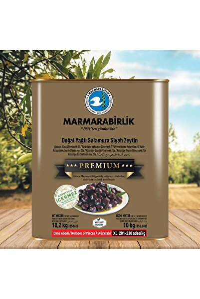 MarmaraBirlik Premium Yağlı Salamura XL Zeytin 10 kg Teneke (201-230 adet/kg)