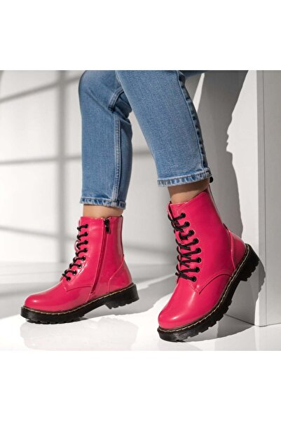 BMoD Ghete roșii pentru femei cu șireturi și fermoar MOD12876