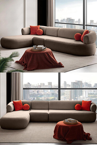 Eymense Roma Köşe Koltuk Piyonlu Sol Köşe Vizon