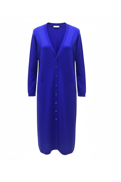 ECE GİYİM Women's Buttoned Front V-Neck Pocketed Seasonal Cardigan