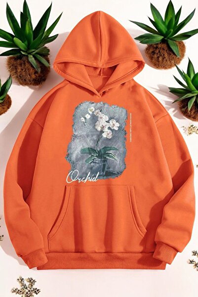 trendypassion Hanorac oversize unisex cu imprimeu din pânză orhidee