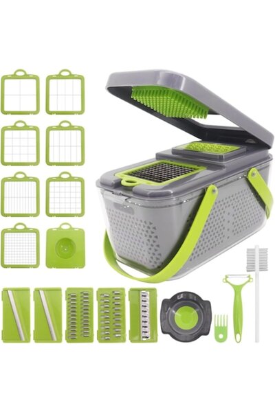 OEM Многофункционално ренде за зеленчуци и плодове с 22 аксесоара, ръчно, ост...