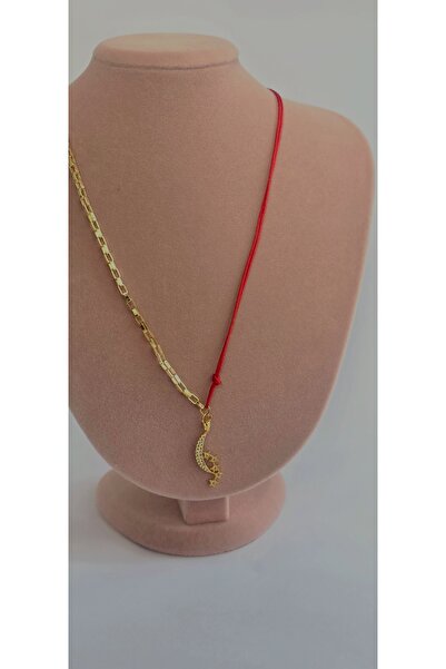 Lion Kırmızı ipli Yıldız taşlı kolye