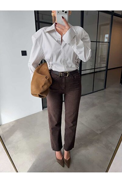 BB Bensu Buyruk Къси кафяви дънки