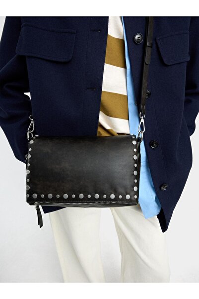 PARFOIS Suni Deri Zımba Detaylı Omuz Çantası