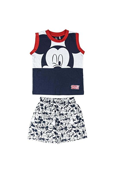 Disney Boys' Short Sleeve Cotton Pajama Set, Mickey Mouse, Blue, Age 6, 116cm