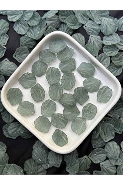 Bijumix Aksesuar 50 Adet Mat Yeşil Yaprak Boncuk – 20 mm | Kabuk / İstiridye ...