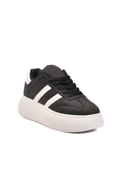 WALKWAY Dvs-01 Z Black-White Double Striped Women's Sports Shoes