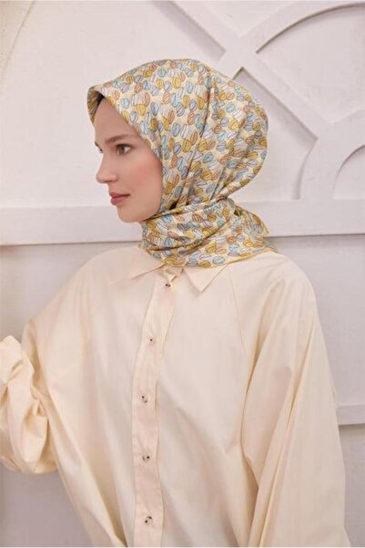 Belli Tivil Pure Silk Scarf 4204 - 81 Yellow Mixed Pattern