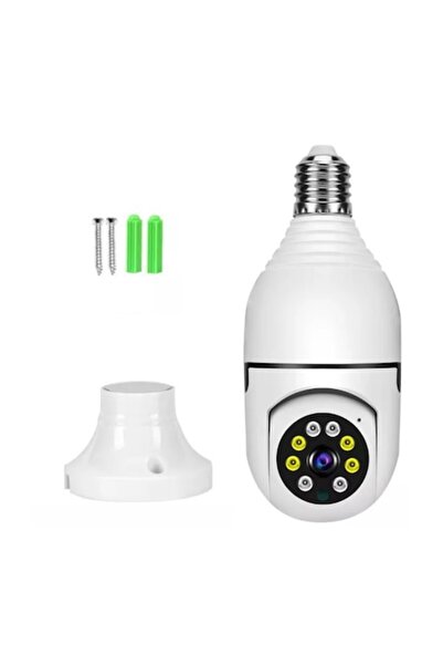 KlaussTech Cameră de supraveghere IP wireless HD, 360°, senzor de mișcare cu alarmă, infraroșu, vedere nocturnă