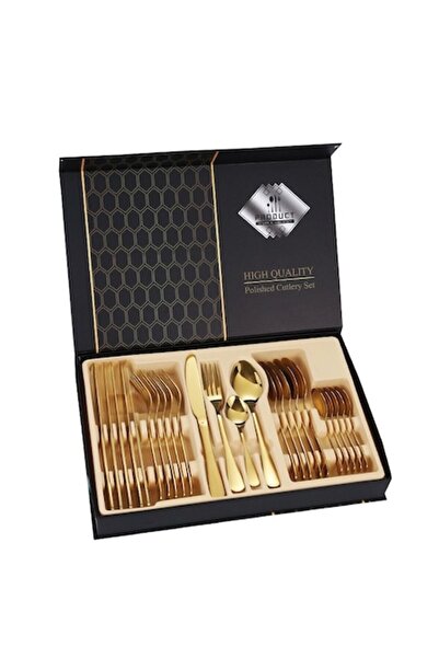 OEM Set de Tacamuri 24 Piese, Otel Inoxidabil, Design Modern, Auriu