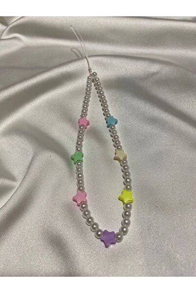 jemilas Yıldız Figürlü İnci Boncuk Telefon Charm, Telefon Taşıyıcı, Tablet Ta...