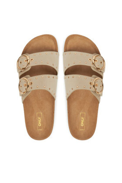 ONLY Shoes Γυναικείες σαγιονάρες μπεζ ΜΟΝΟ-15341190 ΕΚΡΟΥ