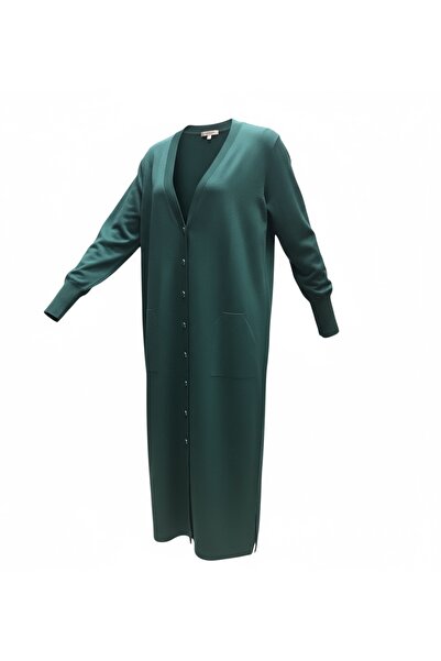 ECE GİYİM Women's Buttoned Front V-Neck Pocketed Seasonal Cardigan