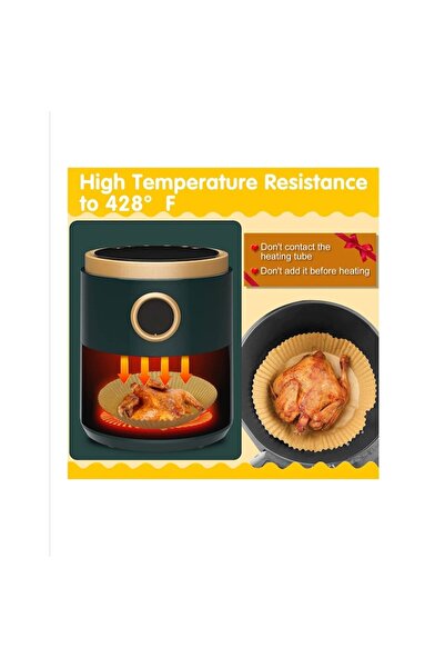 OEM Set of 100 disposable baking papers for air fryer and tray, 16x20x4.5 cm, Brown