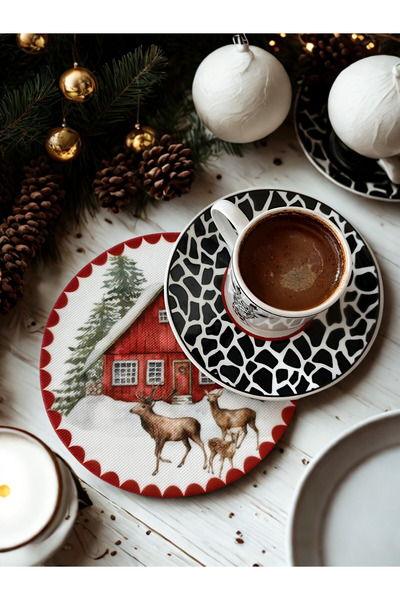 tarzınısec New Year's Coffee Napkin, Presentation Napkin, Cocktail Napkin, Coaster Set of 6