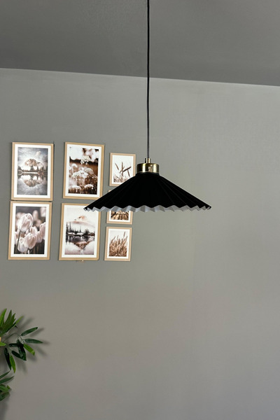 Bamyum Avilla Siyah Tekli Metal Avize Küçük Plafonyer Rozans Başlık Cafe Mutf...