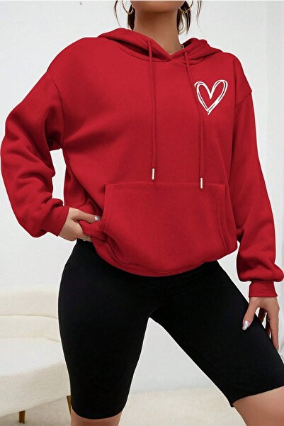 trendypassion Unisex Heart Printed Oversize Sweatshirt