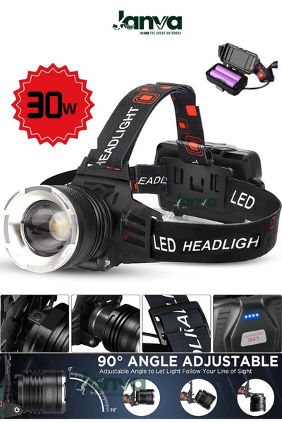Janva Şarjlı Süper Parlak Led Kafa Feneri –10 Saat Çalışma Süresi