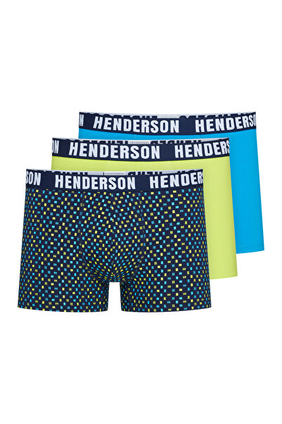 Henderson Men's Classic Boxer Shorts Briefs 3-Pack with Longer Leg Cotton Breathable | Jet