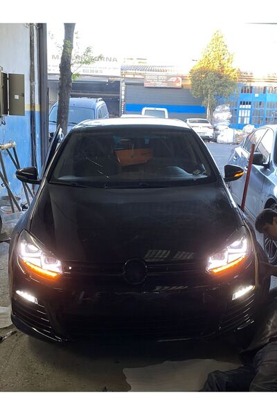 OEM 2009 - 2012 VW GOLF 6 UYUMLU ÇİFT U LED MERCEK FAR TAKIMI