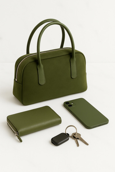 Handley حقيبة يد نسائية فاخرة من جلد الغزال