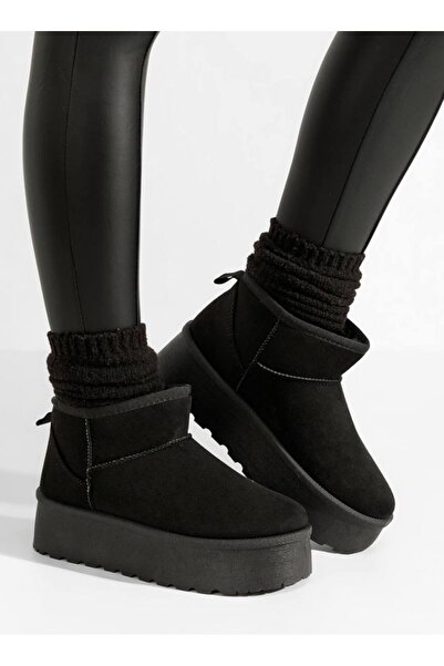 GLAMSI Women's short UG boots with fur and platform