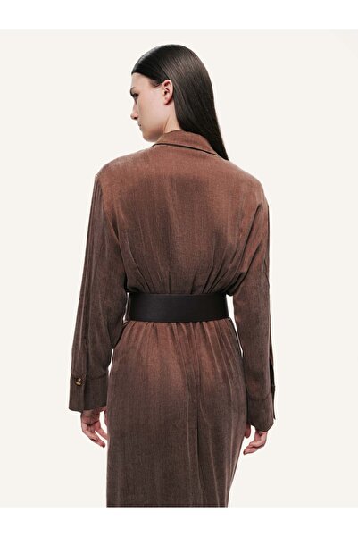 Nocturne Drape Detaylı Kemerli Maxi Elbise