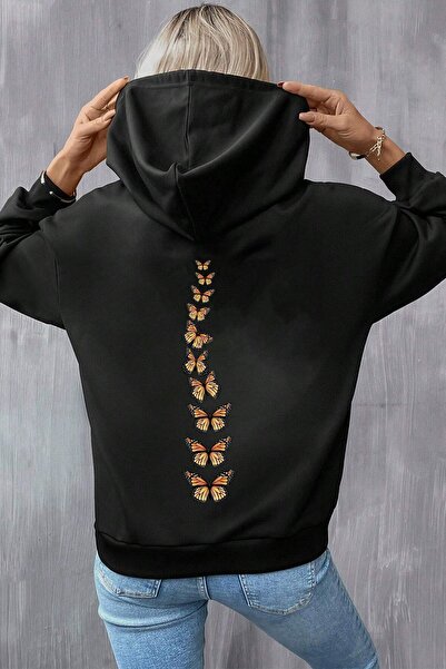 trendypassion Hanorac oversize unisex cu imprimeu regele fluture