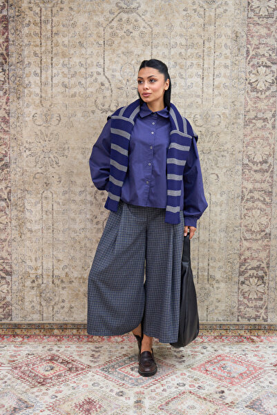 KÜÇÜĞÜM BUTİK Navy Blue Poplin Shirt