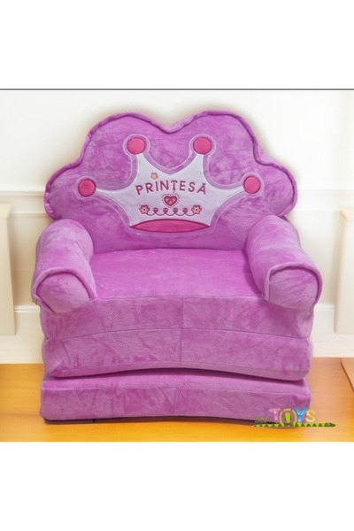 OEM Fotoliu extensibil cu 3 segmente prințesă mov + cadou